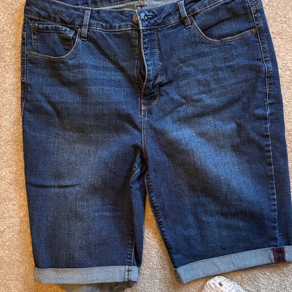 Curvy Appeal Dark Wash Denim Shorts - Size 12/31